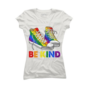 Adult Design By Humans Be Kind Sneakers LGBTQIA PrideBy Legato Tendo T-Shirt - 1 of 2