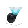 Toltec Lighting Any 1 - Light Sconce in  Matte Black with 7" Teal Crystal Shade - 2 of 2