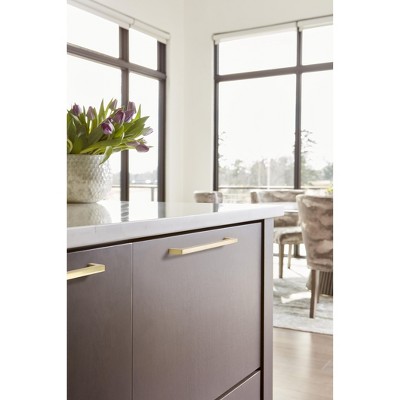 Golden Champagne Aluminum Modern Cabinet Drawer Pull with Mounting Hardware