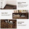Storage Cabinet with Charging Station, Small Coffee Bar, Microwave Stand Buffet Sideboard Rack - 4 of 4