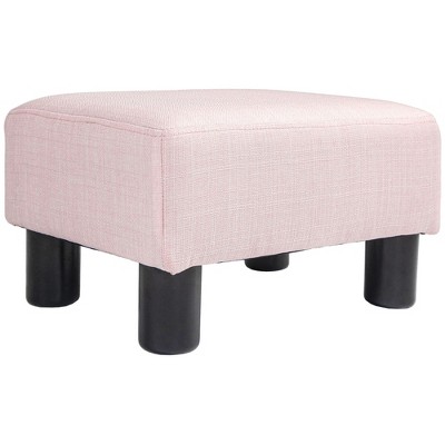 NicBex Linen-Like Storage Ottoman Cube Tufted Footrest with Plastic Legs for Bedroom and Living Room, Pink