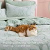 Queen Size Green Duvet Cover with Bowknot Jacquard Design, Soft Boho Bedding Set, Includes 1 Duvet Cover 2 Pillow Shams - 3 of 4
