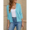 Clearlove Womens 3/4 Sleeve Cropped Cardigans Lightweight Casual Open Front Shrugs Sweaters - 4 of 4