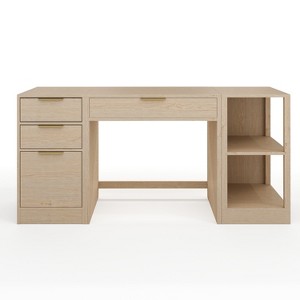 Martha Stewart Kayden Home Office Modular Single-Drawer Desk with 2 Tier Shelf and 3 Drawer File Cabinet - 1 of 4