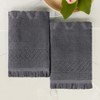 Cotton Geometric Jacquard Plush Soft Absorbent Bath Towel Set by Blue Nile Mills - 2 of 4