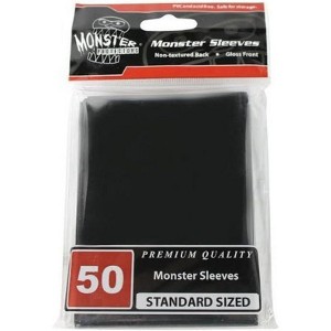 Monster Protectors Sleeves - Standard Size Gloss - Black (Fits MTG Magic The Gathering and Other Standard Sized Gaming Cards) - Great Gift Idea - 1 of 1
