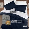 King Size Duvet Cover with 2 Pillow Shams, 104x90 Inches, Navy, Zipper Closure, Soft Microfiber - 2 of 4