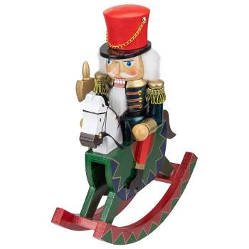 Northlight 11.5 Red and Blue Christmas Nutcracker Soldier on Rocking Horse