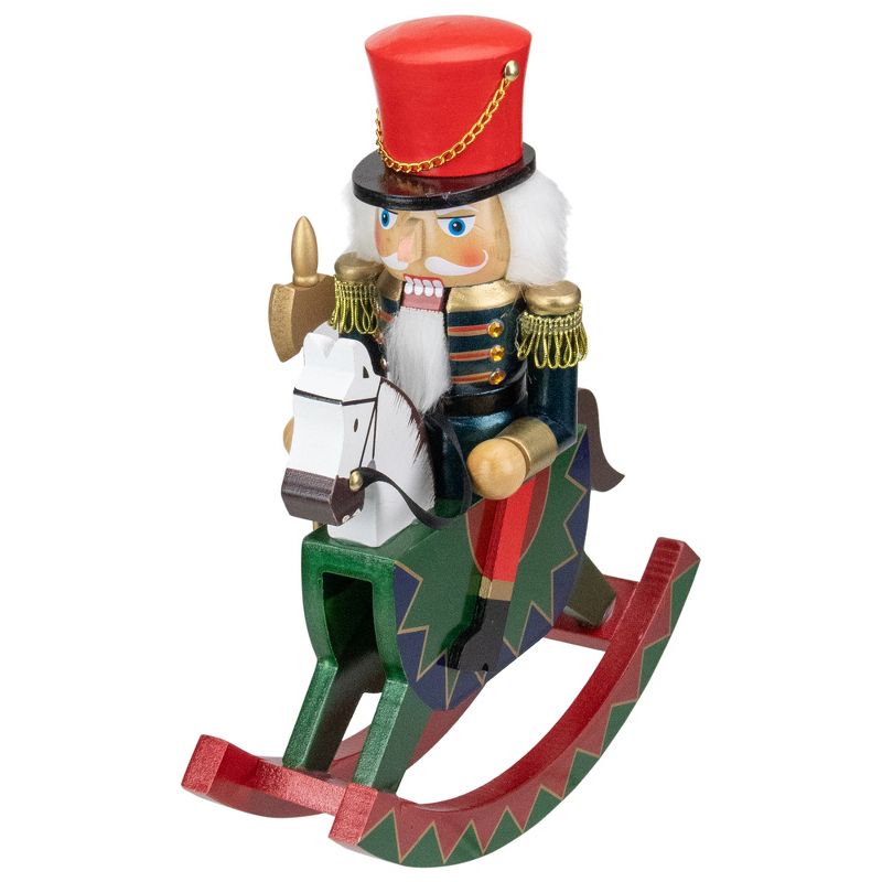 Northlight 11.5 Red and Blue Christmas Nutcracker Soldier on Rocking Horse, 1 of 8