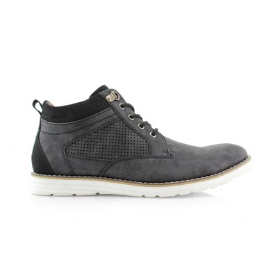 Polar Fox Mens Sanders MPX506058 Mid-Top Perforated Casual Sneaker Boots, in Grey, Size 13 — фото 2