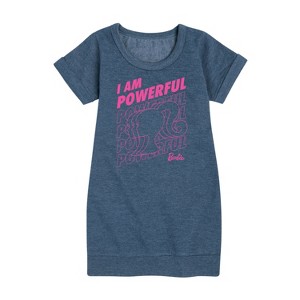 - Barbie - I Am Powerful Graphic Short Sleeve Fleece Dress - 1 of 3