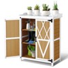 COZONY Outdoor Wooden Storage Cabinet with Metal Top Waterproof Double Door Garden Potting Workbench for Backyard Patio - 2 of 4