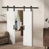 Karl Home 36 in. x 84 in. 2-Panel White Primed K-Shape MDF Interior Sliding Barn Door with Hardware Kit - 4 of 4