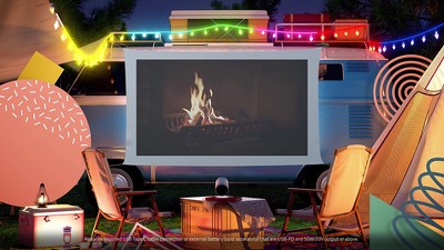 White Portable Smart LED Projector with 360 Sound and Alexa