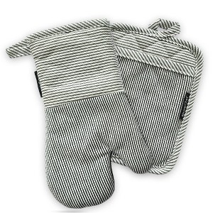 SharpChef Heat and Slip Resistant Neoprene Oven Mitt and Pot Holder Set, Soft Cotton Lining, Waterproof, BPA-Free - 1 of 4