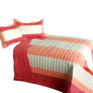 Slickblue Handmade Reversible Quilt with Shams, Quilt Set, Horizontal Stripes 3 Options, 3 Piece - 1 of 4