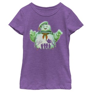 Girl's Ghostbusters Halloween Stay Puft Marshmallow Man T-Shirt - 1 of 4