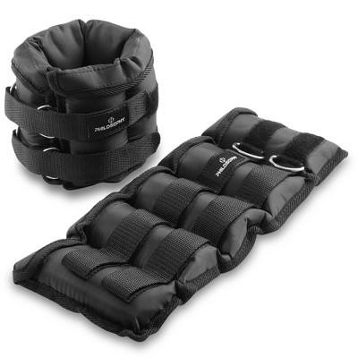 Philosophy Gym Adjustable Ankle Wrist Weights Pair, Arm Leg Weight Straps Set with Removable Weights