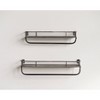 Storied Home (Set of 2) Metal Wall Shelves with Hanging Bar: Wrought Iron Towel Rod, No Assembly Required - 4 of 4