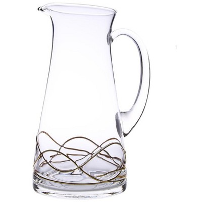 Classic Touch Swan Shaped Pitcher with 14K Gold Swirl Design