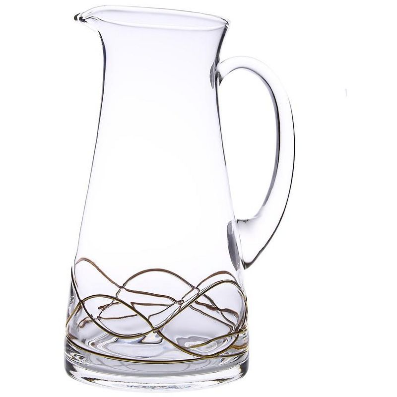 Classic Touch Swan Shaped Pitcher with 14K Gold Swirl Design, 1 of 4