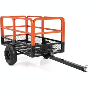 Coucheta ATV UTV Trailer Tow Behind Dump Cart 22 Cu.ft 1600Lbs Steel, Heavy Duty Pull Behind Utility Dump Trailer for Lawn Mower Trailer Tractor - 1 of 4