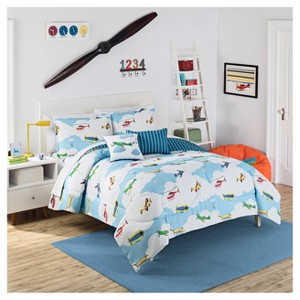 Blue In the Clouds Reversible Comforter Set (Twin) - Waverly Kids