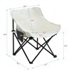Sevobal Outdoor Portable Chairs 2PCS Folding Camping Chair Set with Side Pocket and Carry Bag for Patio Lawn Garden Deck, Beige, 16.5"*20.1"*25.6" - 3 of 4