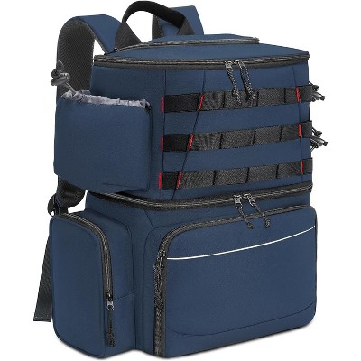 Fishing Backpack, Water Resistant Fishing Tackle Box Bag with Rod Holders & Cooler, Gear Gifts for Men