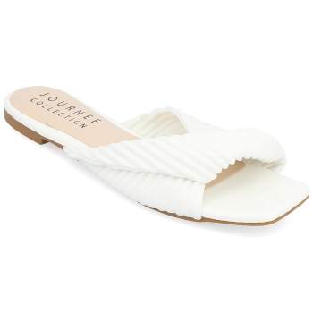 Journee Collection Womens Emalynn Tru Comfort Foam Slip On Slide Flat Sandals