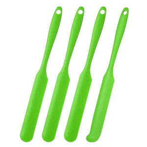 Unique Bargains Silicone Heat Resistant Non-Stick Long Handle Food Spatula for Jars 4 Pcs - 1 of 4