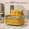 PAGED Swivel Accent Chair, Thick Padded Barrel Chair with Metal Base, Comfortable Single Sofa Chair for Living Room, Study - 4 of 4