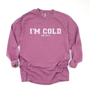 Simply Sage Market Women's I'm Cold Me 24_7 Long Sleeve Garment Dyed Tee - 1 of 4
