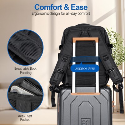 SUGIFT Expandable Travel Backpack 20L-30L, Water-Resistant 17.3 Inch Laptop Backpack with USB Charging Port for Business — фото 2