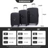 SEVOBAL Luggage 3 Piece Set Expandable Hardshell Suitcase with Double Spinner Wheels for Travel, Black, 19.88"*12.2"*29.72" - 2 of 4
