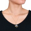 EVERLY JEWELRY | Yellow Plated Sterling Silver Blue and White Enamel Dancer Charm Necklace, 20-inch - 3 of 4