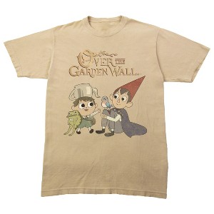 Over The Garden Wall Characters Sitting Adult Sand Crew Neck Short Sleeve T-shirt - 1 of 3