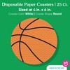 Big Dot of Happiness 25 Ct Basketball Drink Coasters, 4-Inch Disposable Round Paper Coasters for Birthday Party, Cocktail Table Decor for Bar Drinks - 4 of 4
