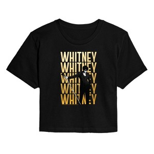 Women's - Whitney Houston - Whitney Gold Repeat Cropped Graphic T-Shirt - 1 of 4