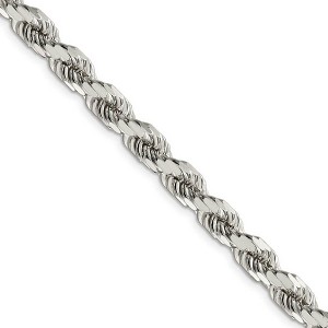 Black Bow Jewelry Men's 7mm Sterling Silver D/C 8 Sided Solid Rope Chain Necklace - 1 of 4