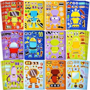 Joyfy 36 Pcs Make a face Stickers for Kids  9"x6" Make Your Own Robot  Stickers Party Favors Kids Crafts Goodie Bags Stuffers Classroom Activities - 1 of 4