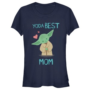 Juniors Womens Star Wars Mother's Day Best Mom Yoda T-Shirt - 1 of 4