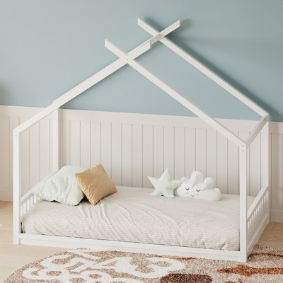 Twin Size House Bed with Headboard and Footboard for Kids