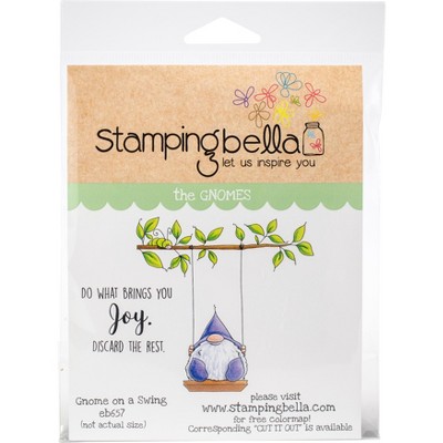 Stamping Bella Cling Stamps-Gnome On A Swing