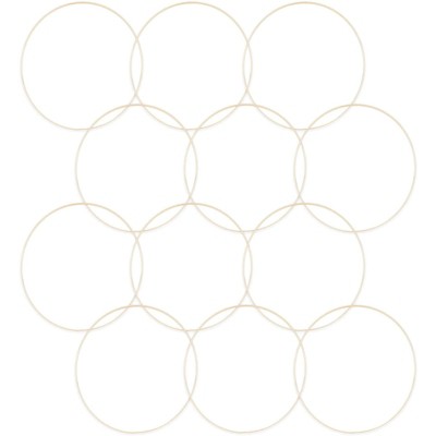 Bright Creations 12 Pack Gold Metal Rings for Arts and Crafts, Macrame and Crochet (10 Inches)