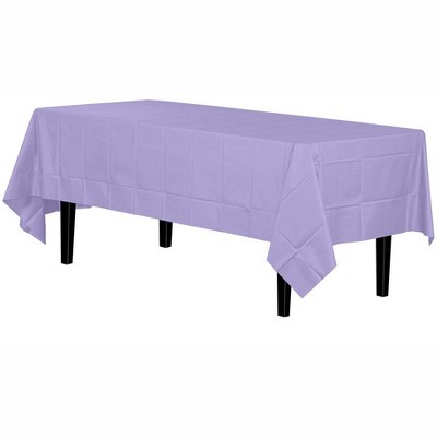 Lavender Heavy-Duty Plastic Rectangle Tablecloth 54 x 108 Inch - 6 Pack