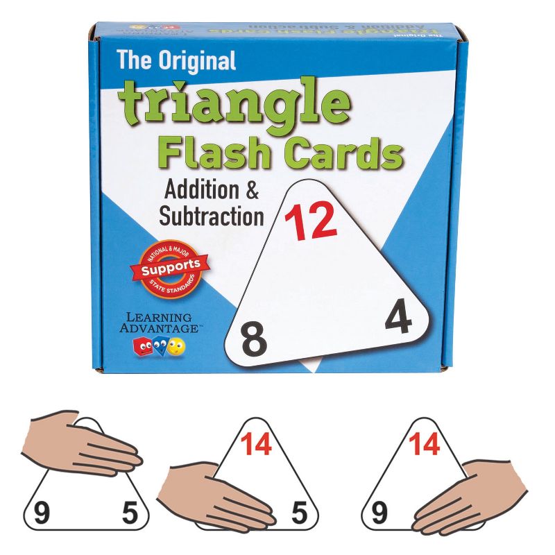 Learning Advantage The Original Triangle Flash Cards, Addition & Subtraction, Set of 20, 2 of 5
