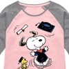 Girls' - Peanuts - Snoopy & Woodstock Graduate Celebration Shirt Tail Raglan Graphic T-shirt - 2 of 4