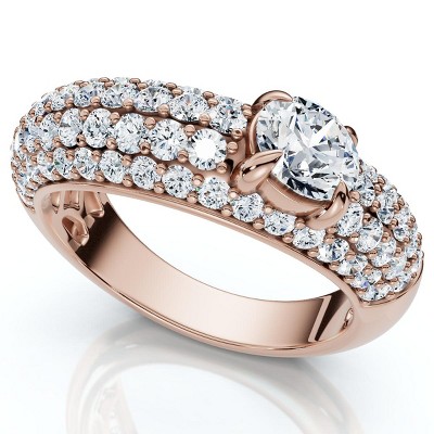Pompeii3 1 1/2Ct Pave Kimberly Diamond Anniversary Ring 14k Gold or Platinum Lab Created