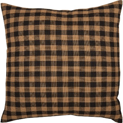 Black Check Fabric Pillow 12x12 VHC Brands